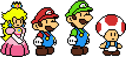 Super_ Mario_ Characters_ Pixel_ Art.png PNG