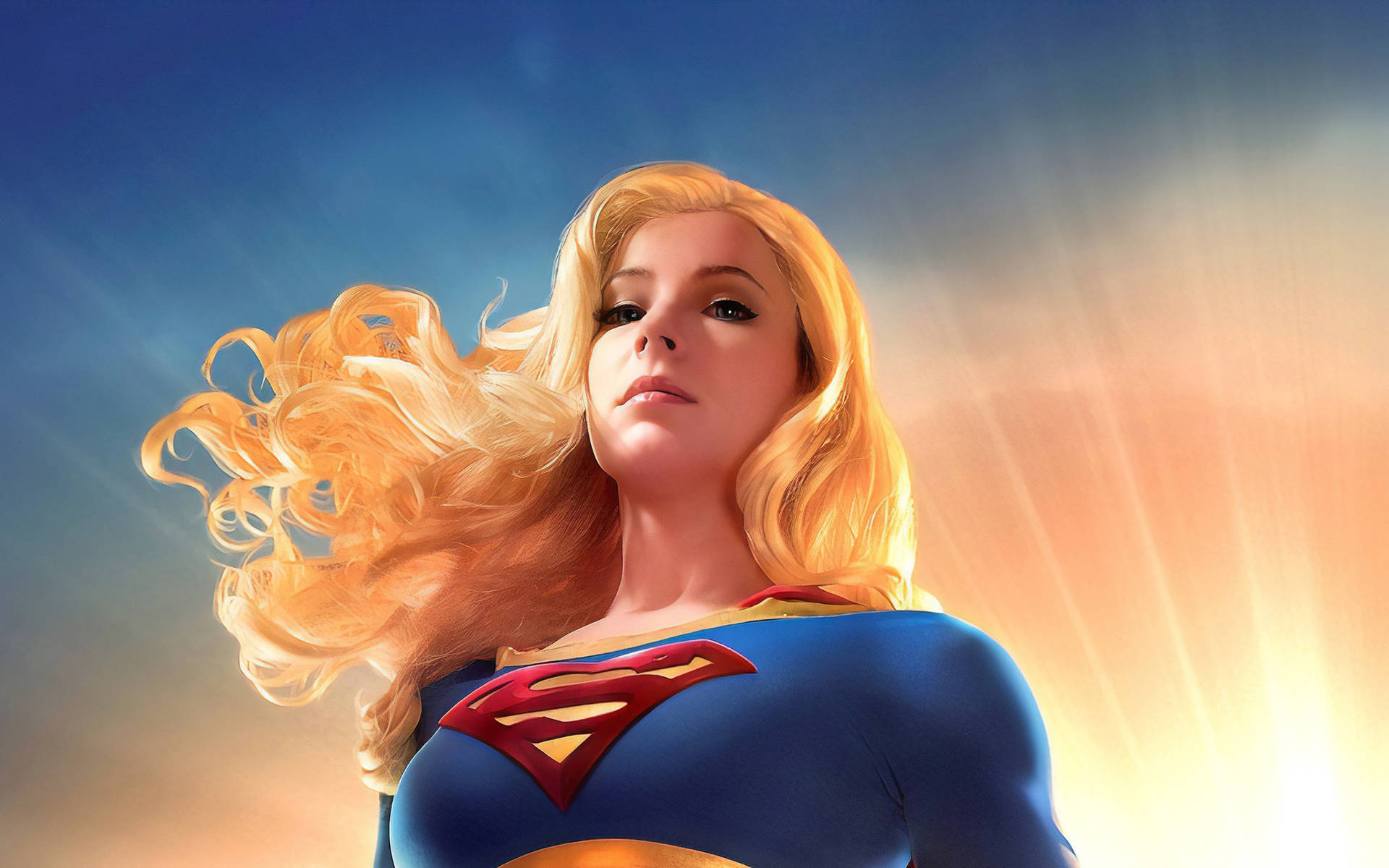 Supergirl Low Angle Shot Background
