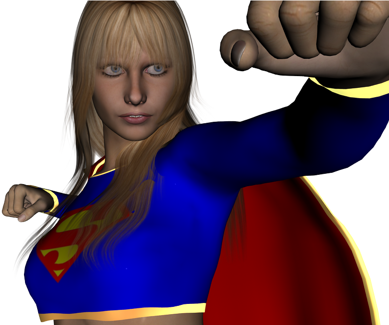 Supergirl Power Pose3 D Render PNG