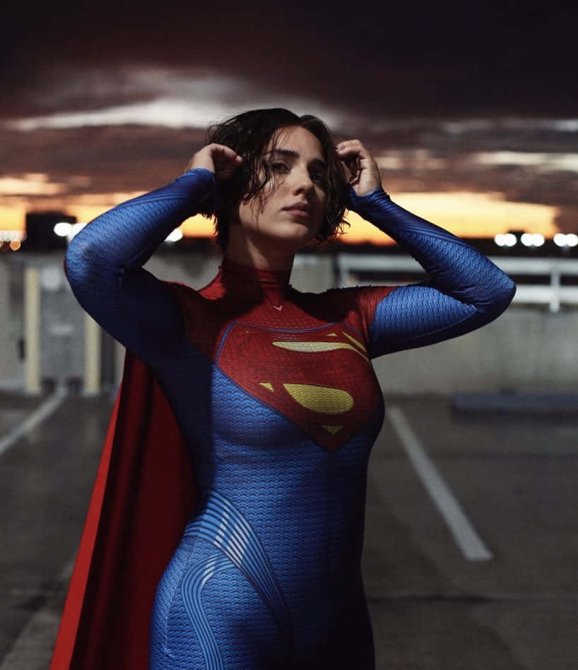 Supergirl Sasha Calle Dramatic Sky Wallpaper
