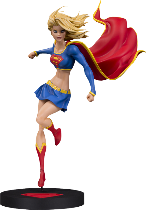 Supergirl Statuein Action Pose PNG