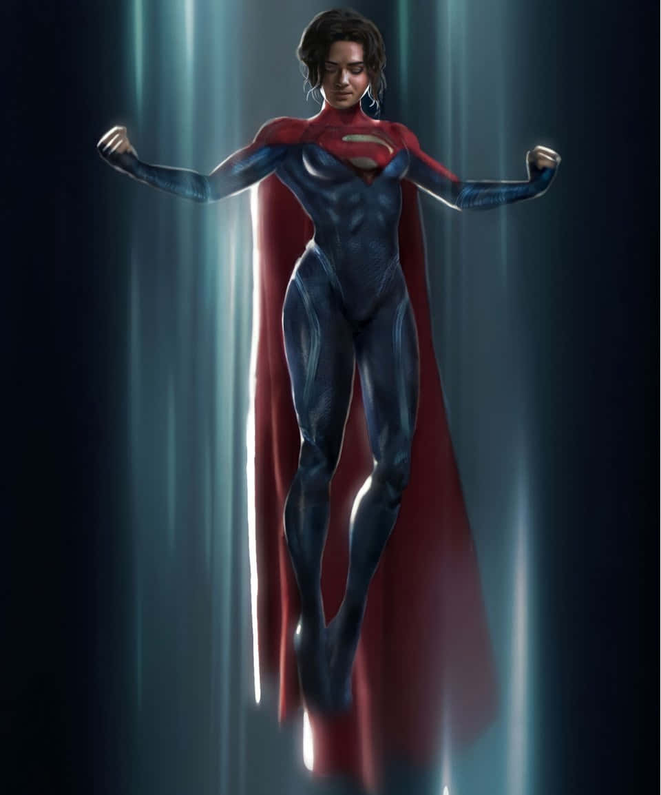 Supergirlin Flight Illustration Wallpaper