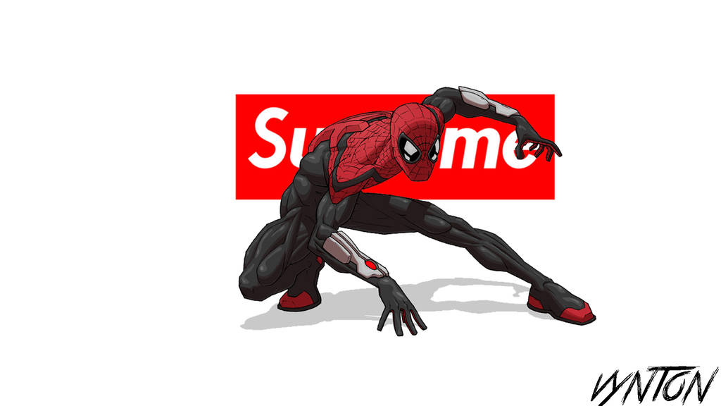 Superhelt Supreme Sort Og Rød Spiderman Wallpaper