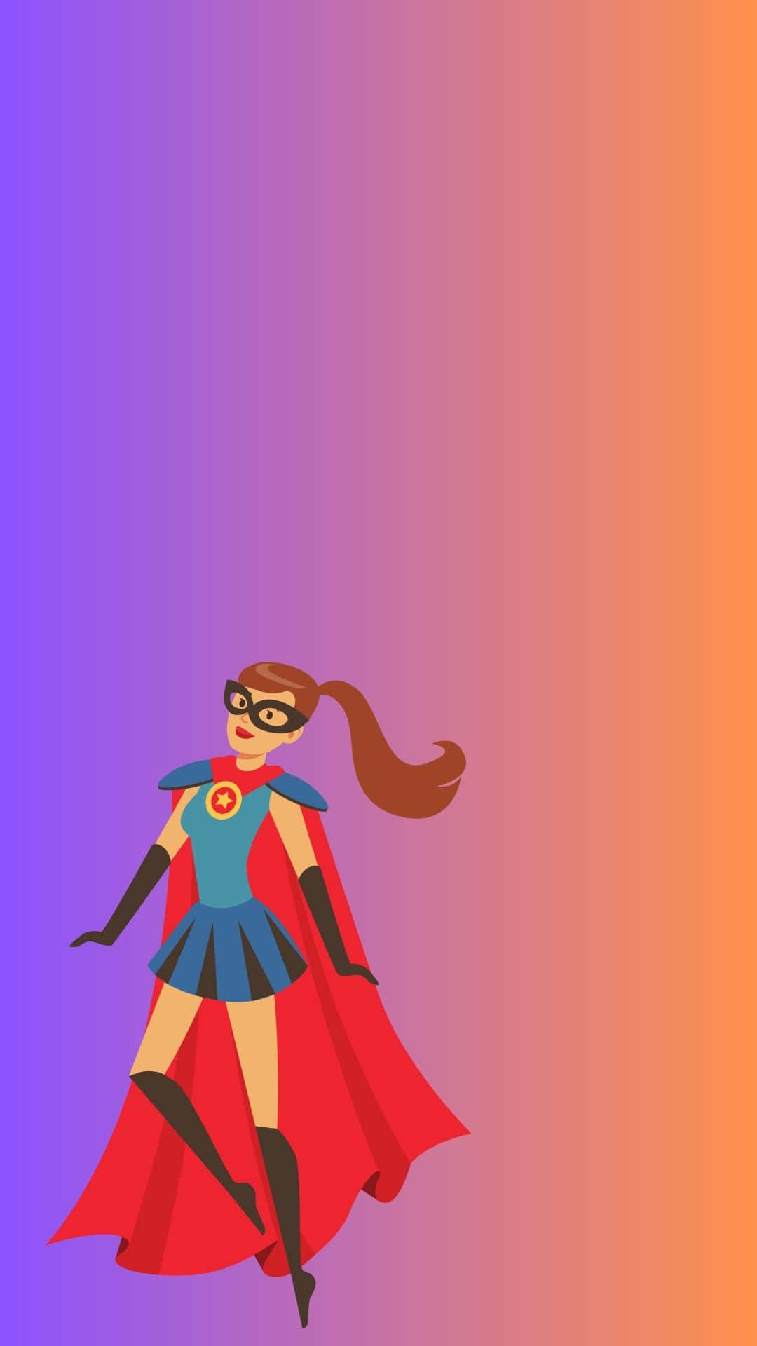 Female Superhero In Skirt Background