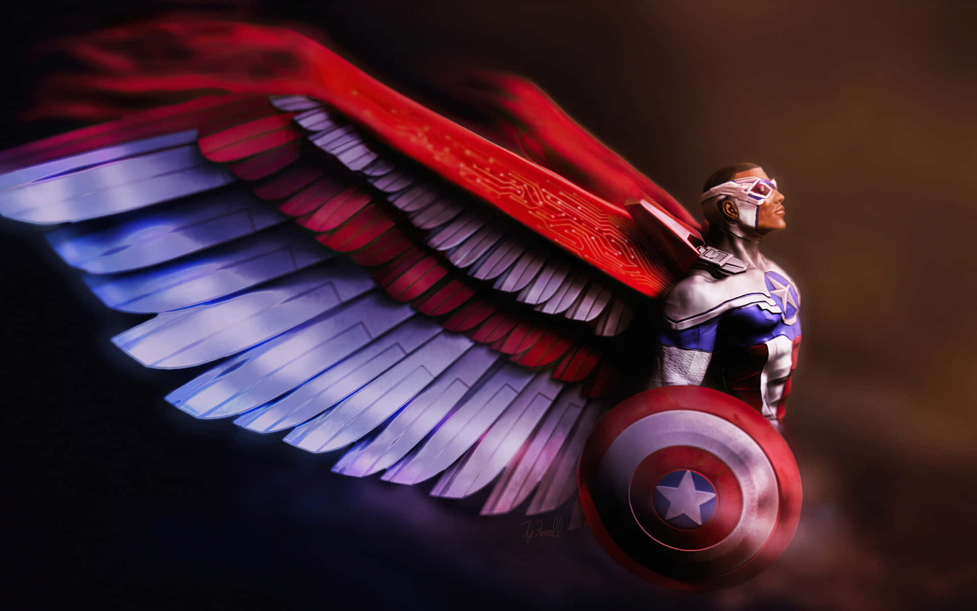 The Falcon Superhero With Vibranium Shield