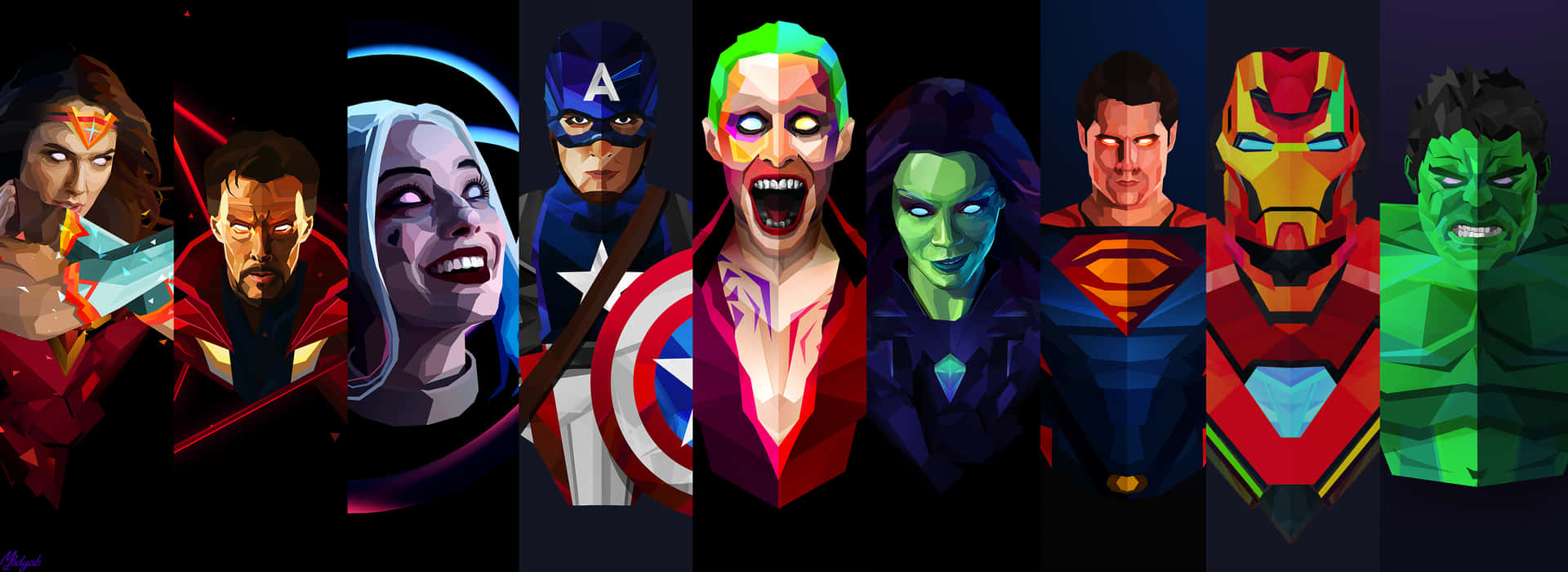 Superhelte Marvel og DC baggrund Tapet