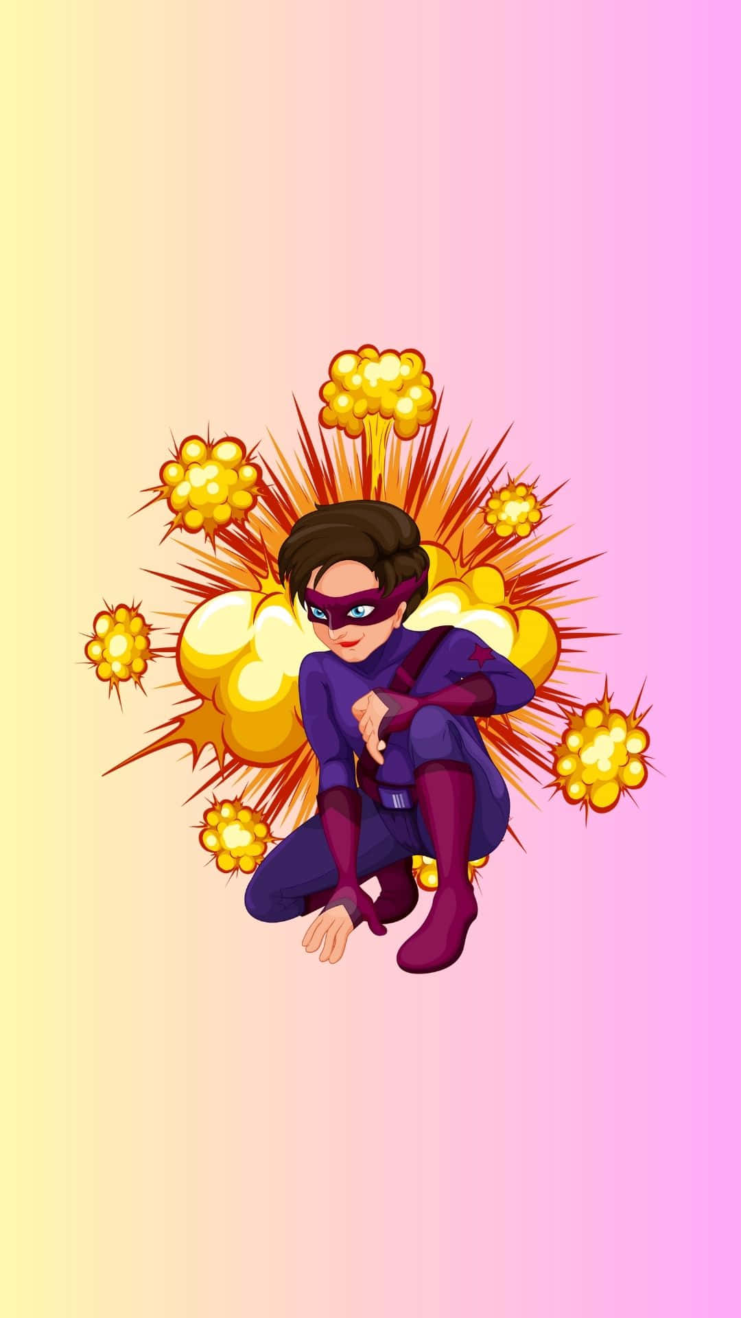 Superhero In Purple Suit Background