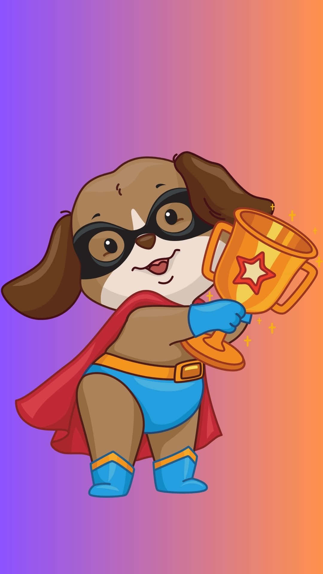 Cute Masked Puppy Superhero Background