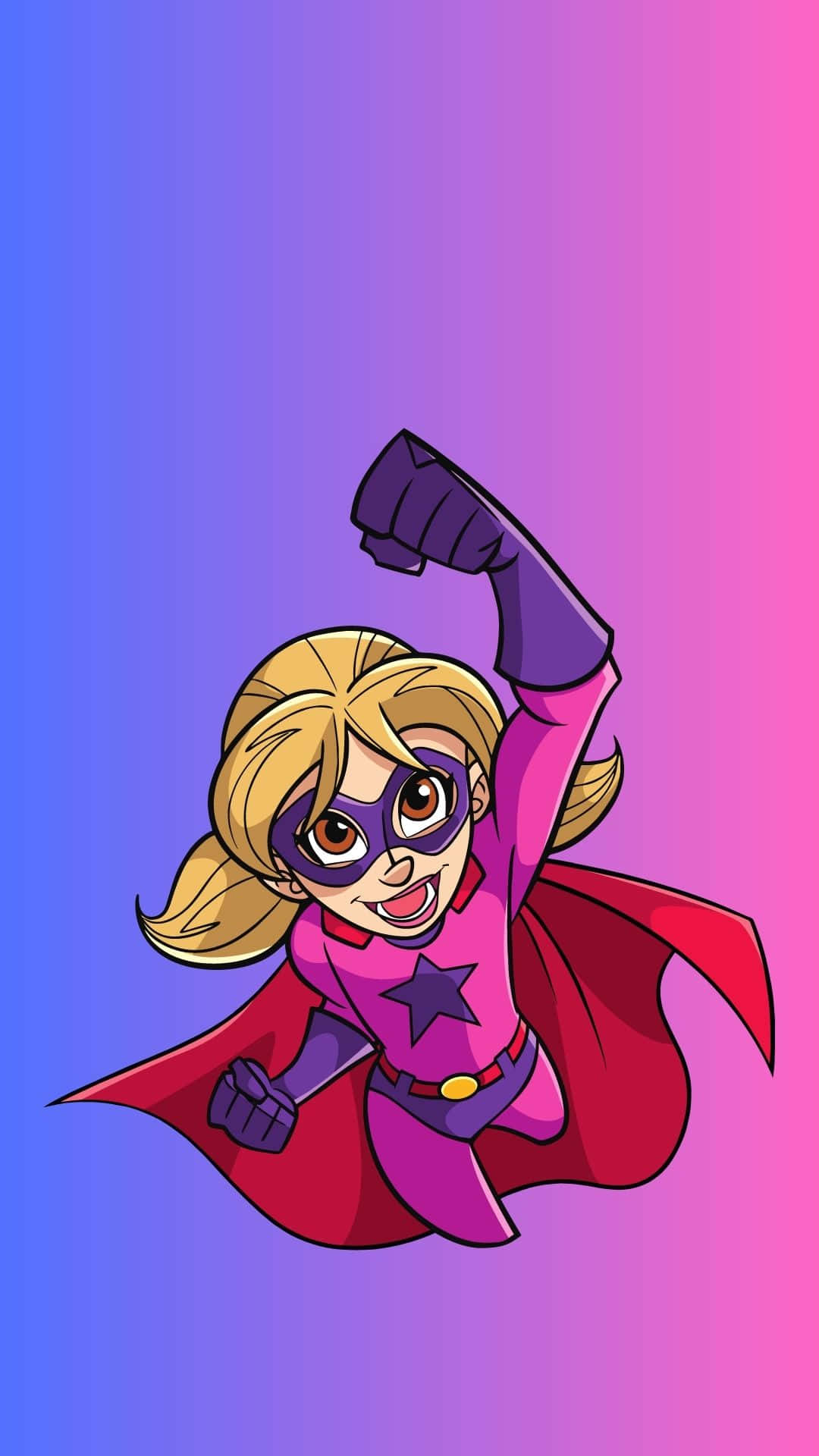 ]Superhelt i Pink og lilla dragt baggrund.