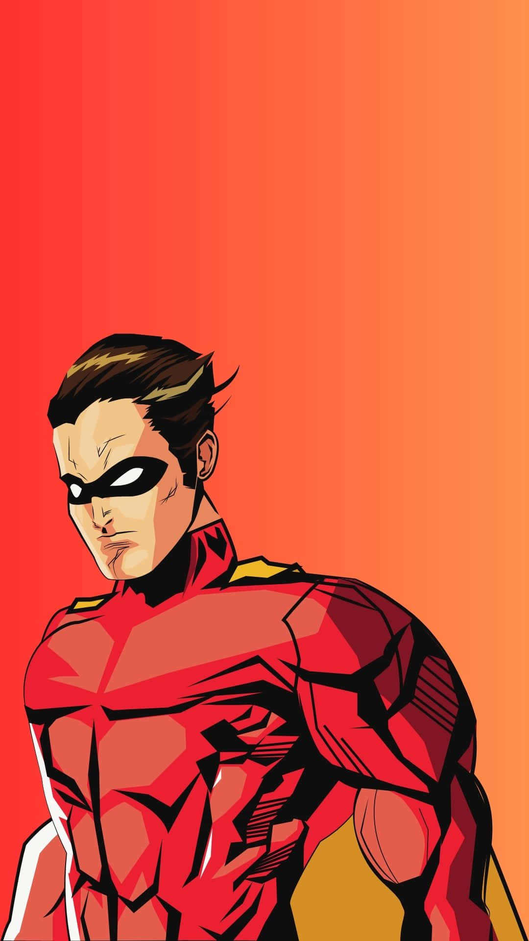 Masked Superhero In Red Background