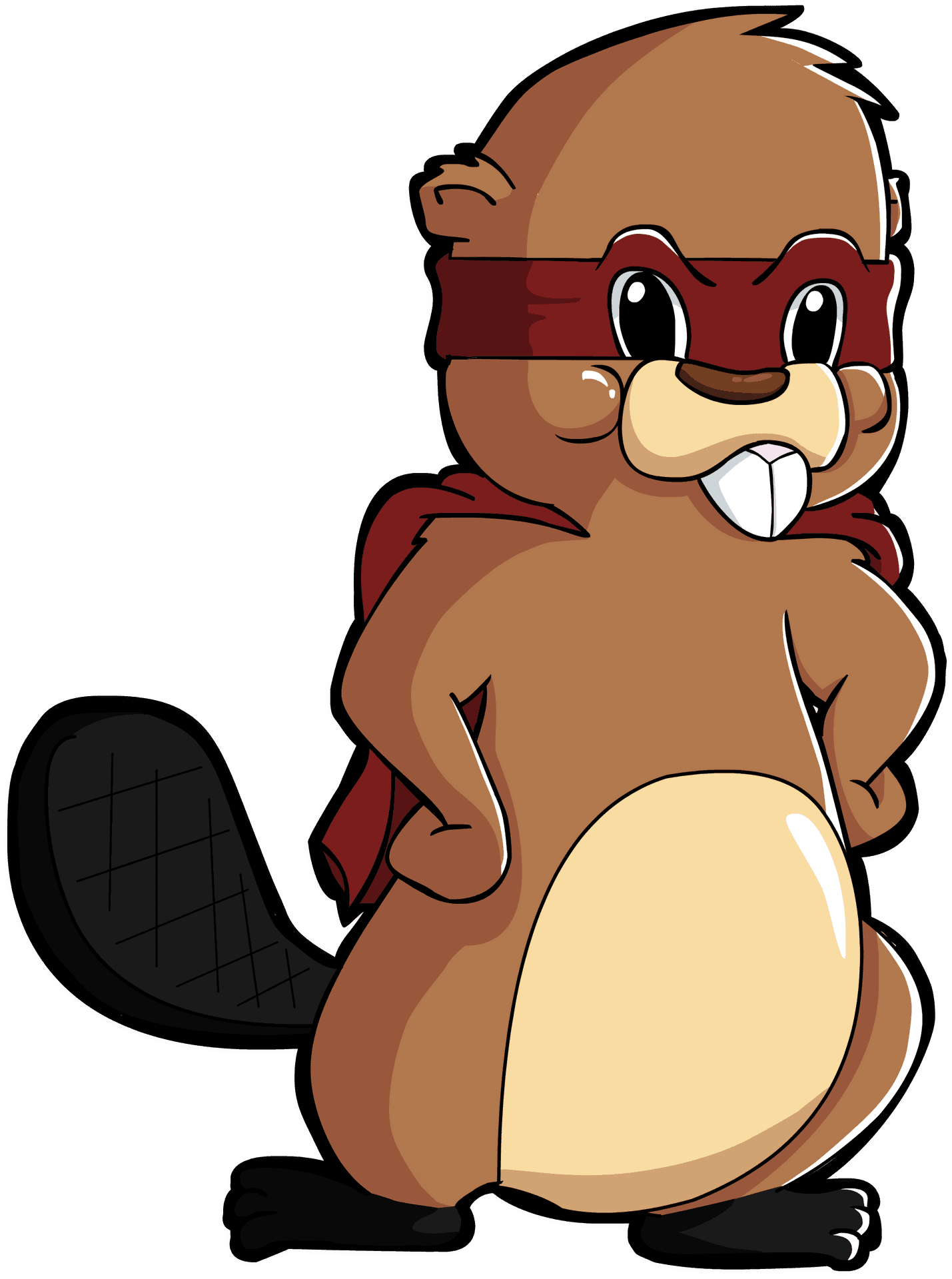 Superhero Beaver Cartoon PNG