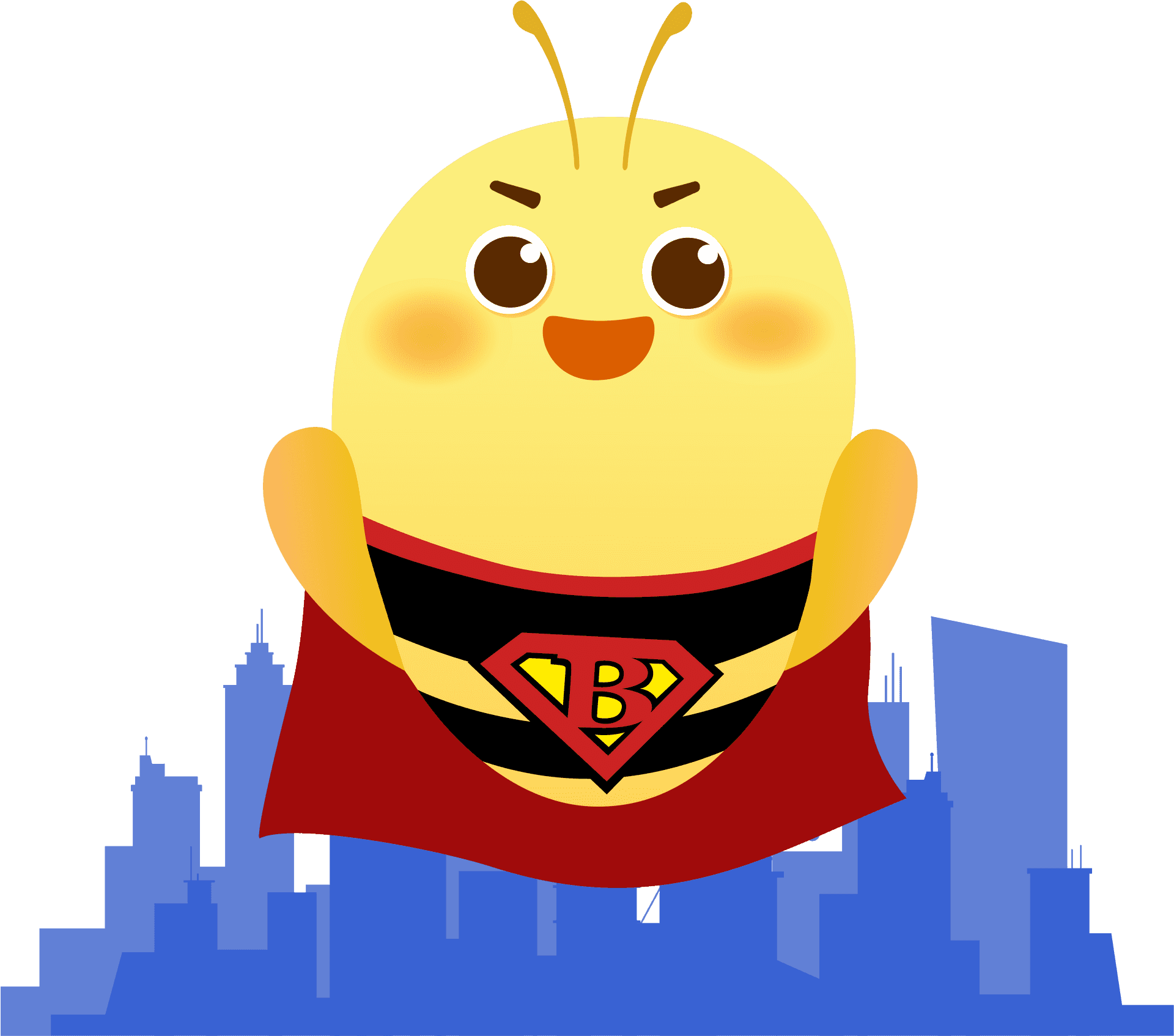 Superhero Bee Cartoon PNG