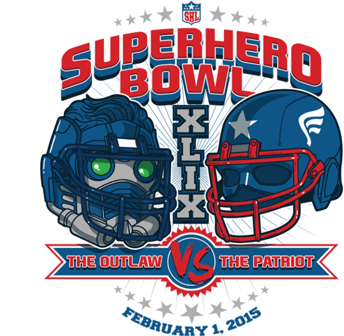 Superhero Bowl Outlaw V S Patriot Graphic PNG