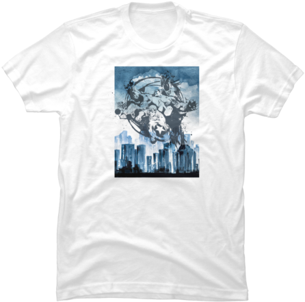 Superhero Cityscape Graphic Tee PNG