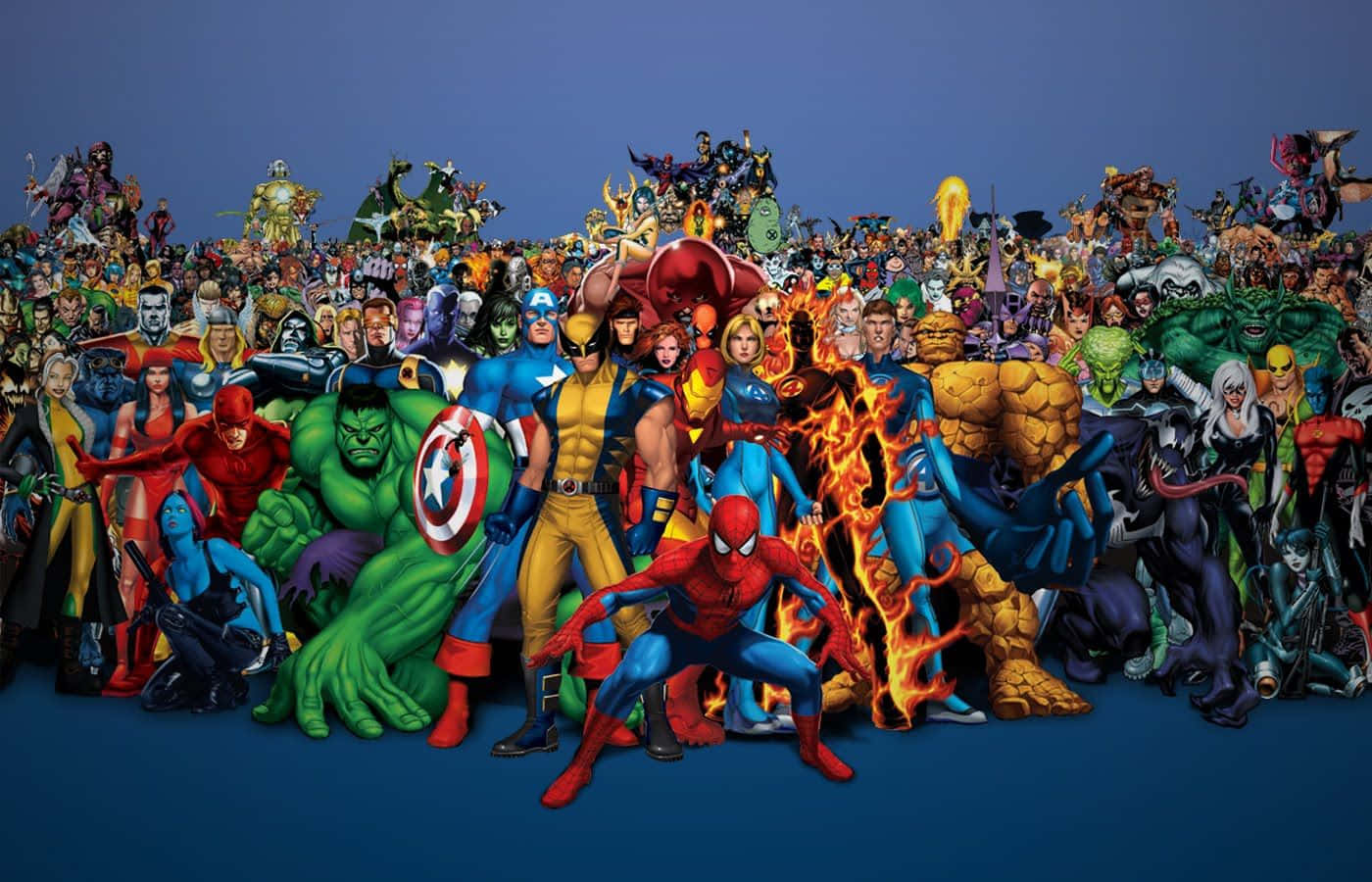 Great Marvel Comics Superhero Collage Wallpaper