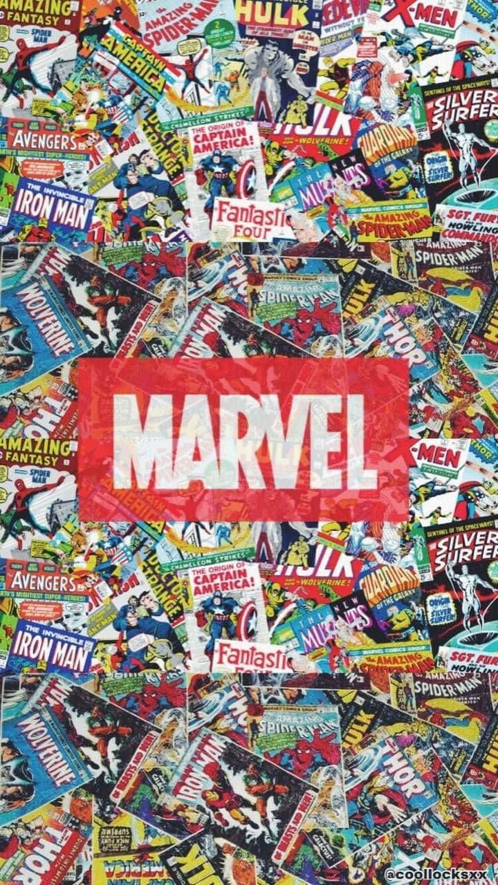 Vintage Comic Books Superhero Collage Tapet Wallpaper