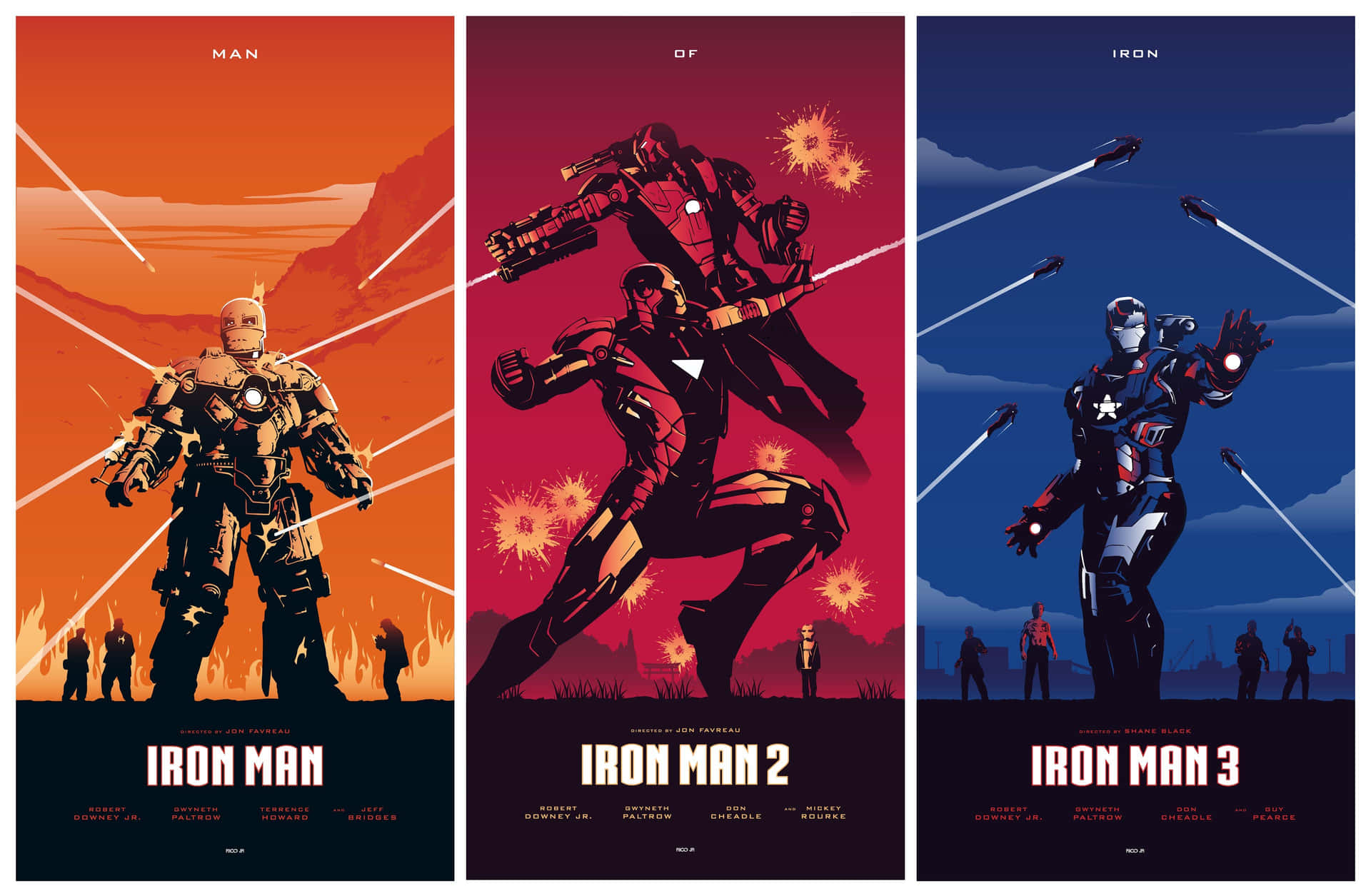 Man Of Iron Superhero Collage Wallpaper