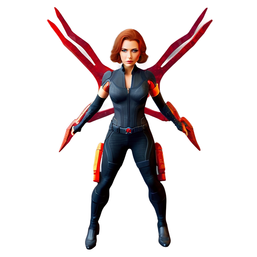 Superhero_ Female_with_ Red_ Wings PNG