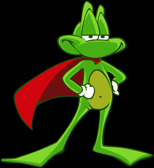 Superhero Frog Cartoon Character PNG