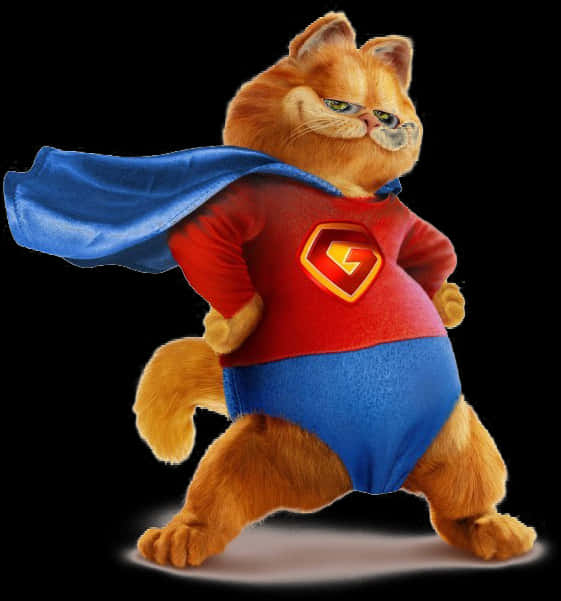 Superhero Garfield Costume PNG