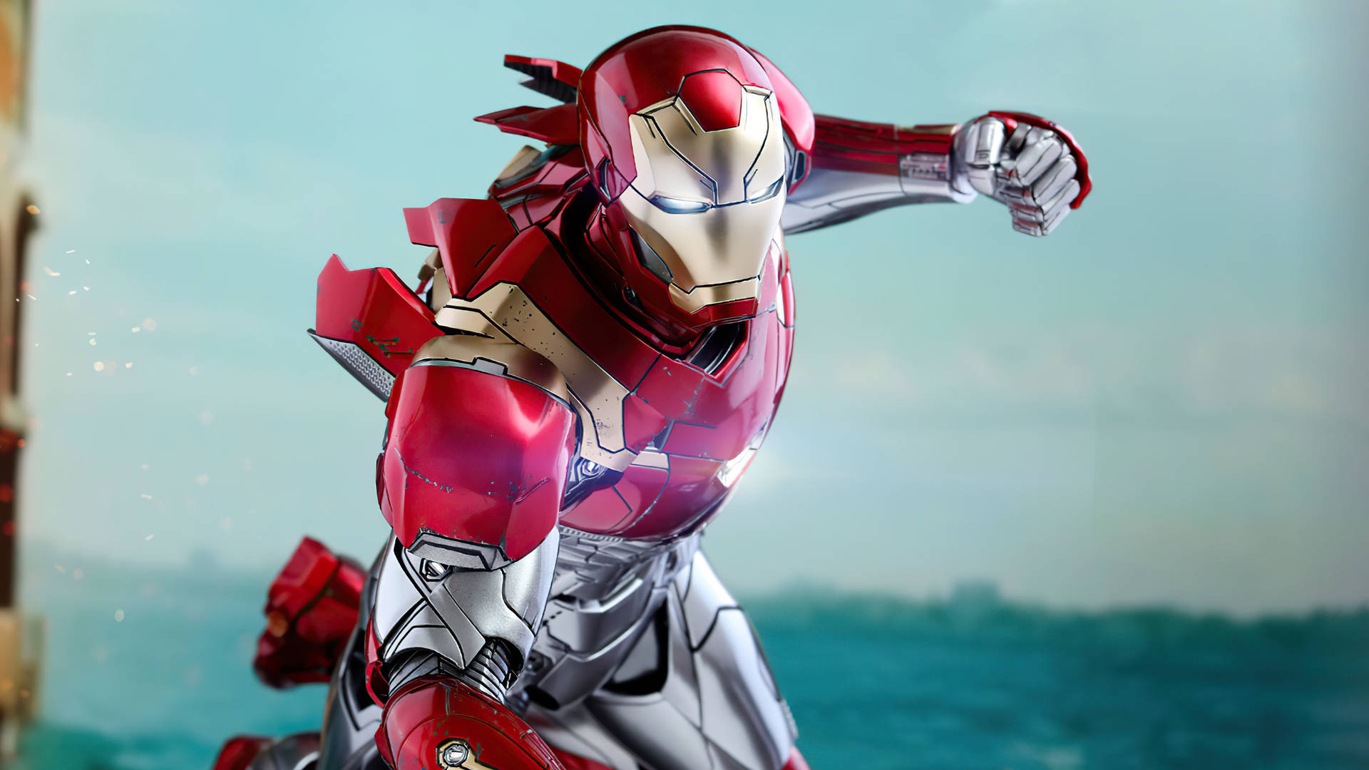 Superhelt Iron Man samlerobjekt legetøj figur Wallpaper