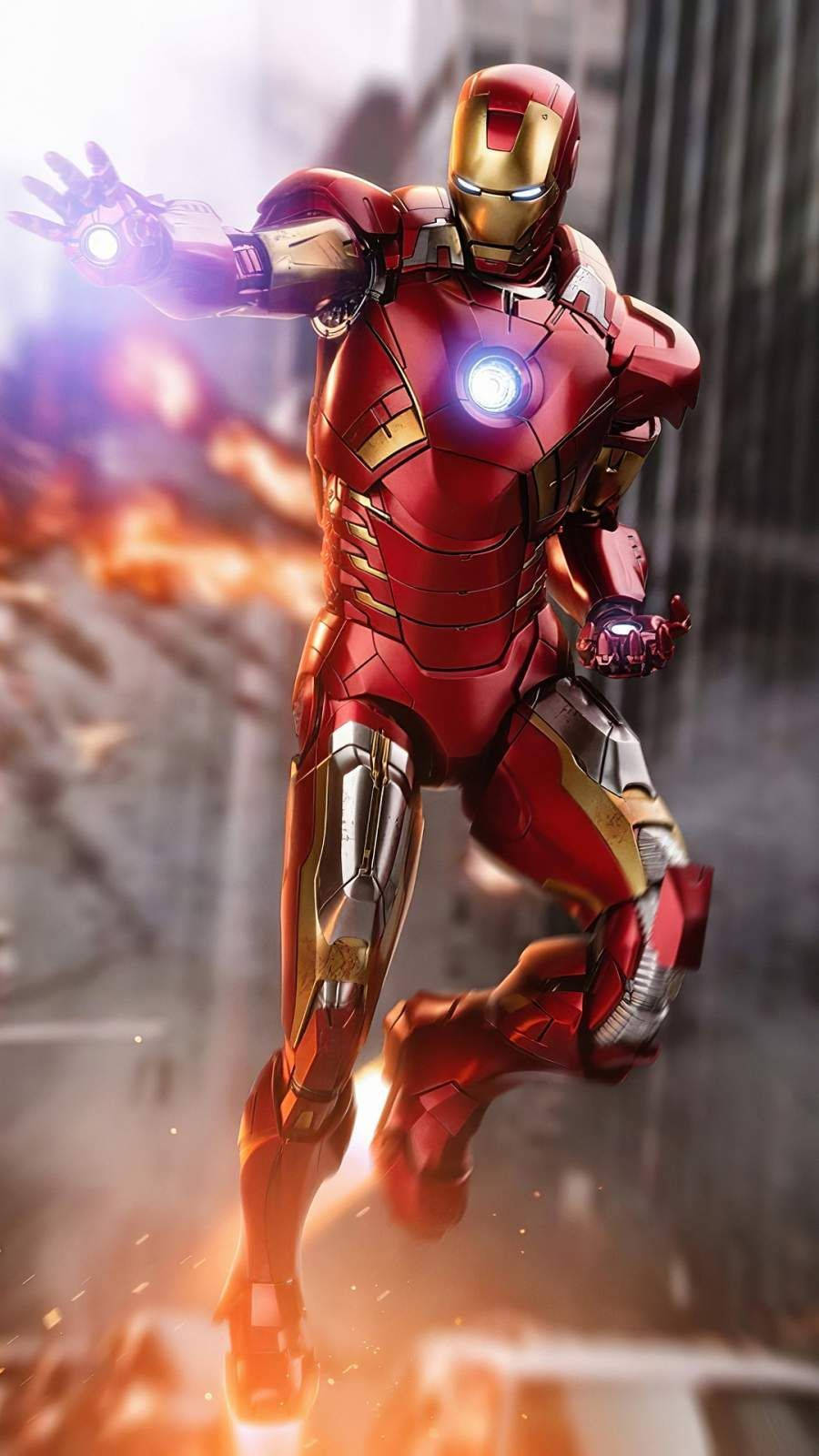 Superhero Iron Man In Action Wallpaper