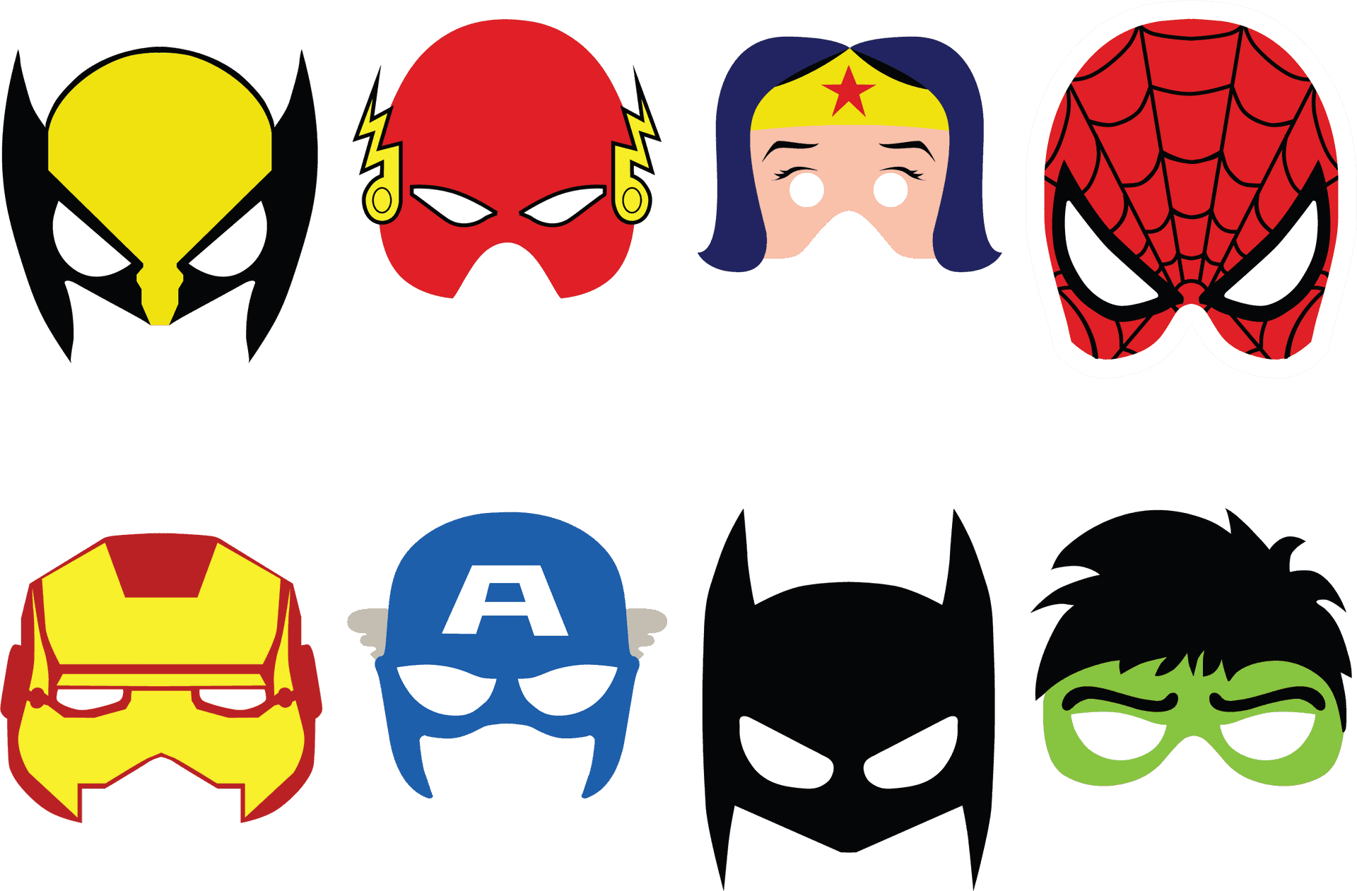 Superhero Masks Collection PNG