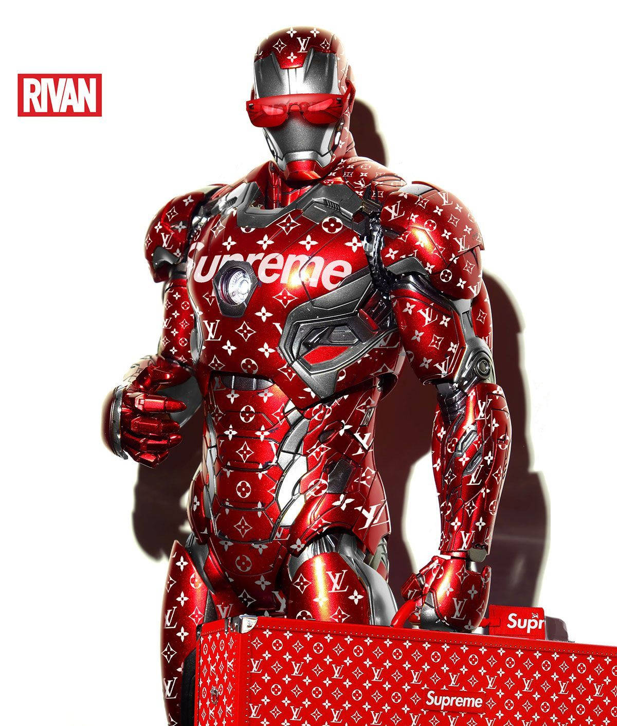 Armatura Marchiata Superhero Supreme Iron Man Sfondo
