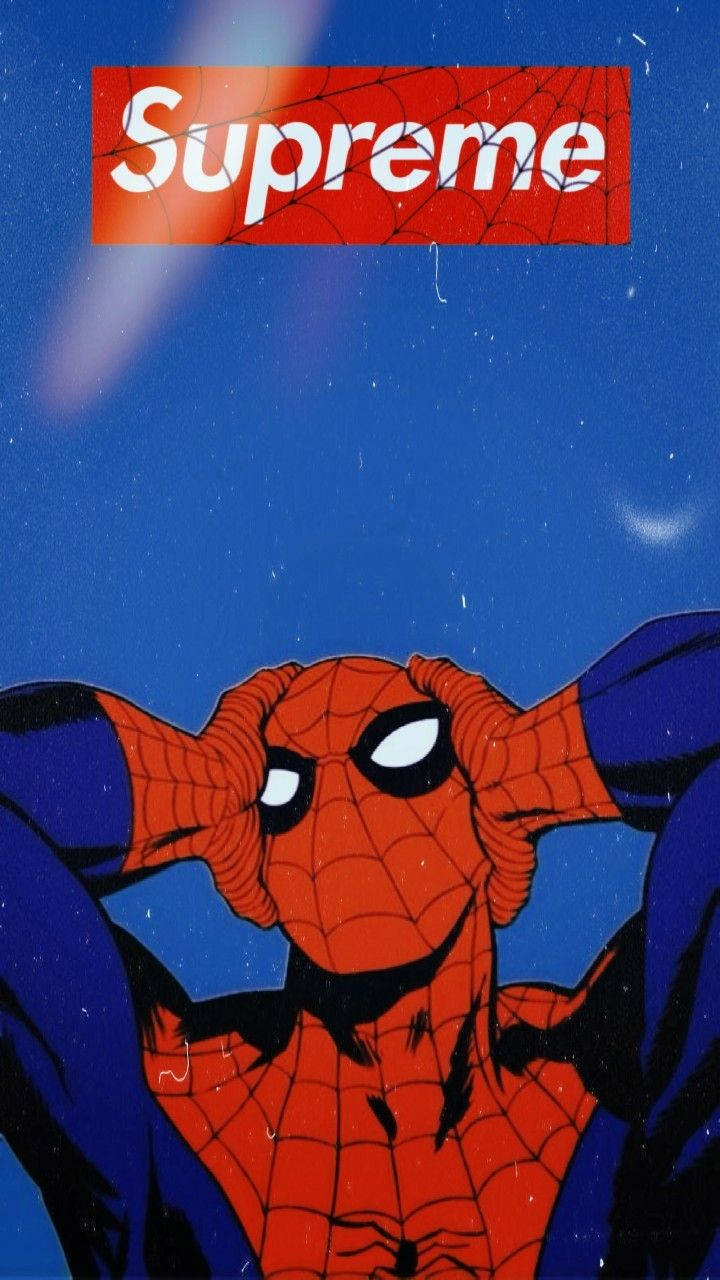 Överhjältesupreme Spiderman Tecknad Film Wallpaper