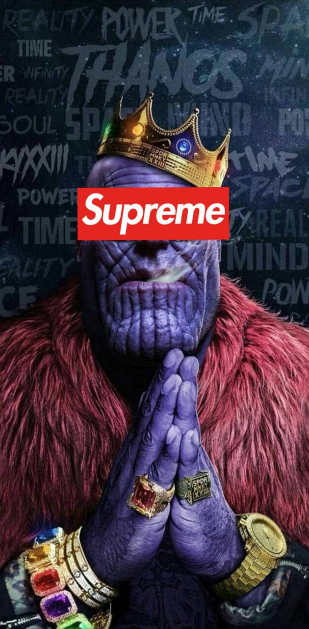 Supereroe Supremo Cattivo Thanos Con Corona Sfondo