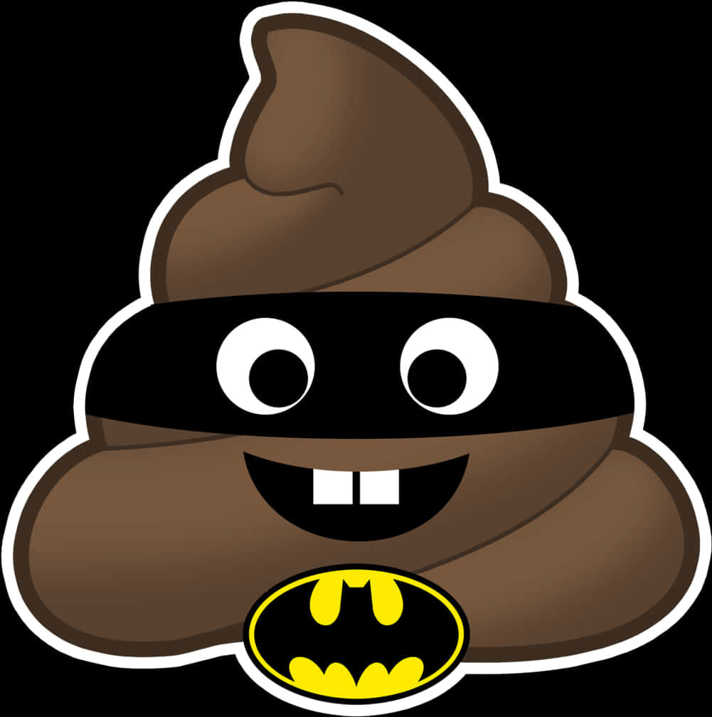 Superhero Themed Poop Emoji PNG