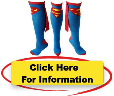 Superhero Themed Sockswith Clickable Banner PNG
