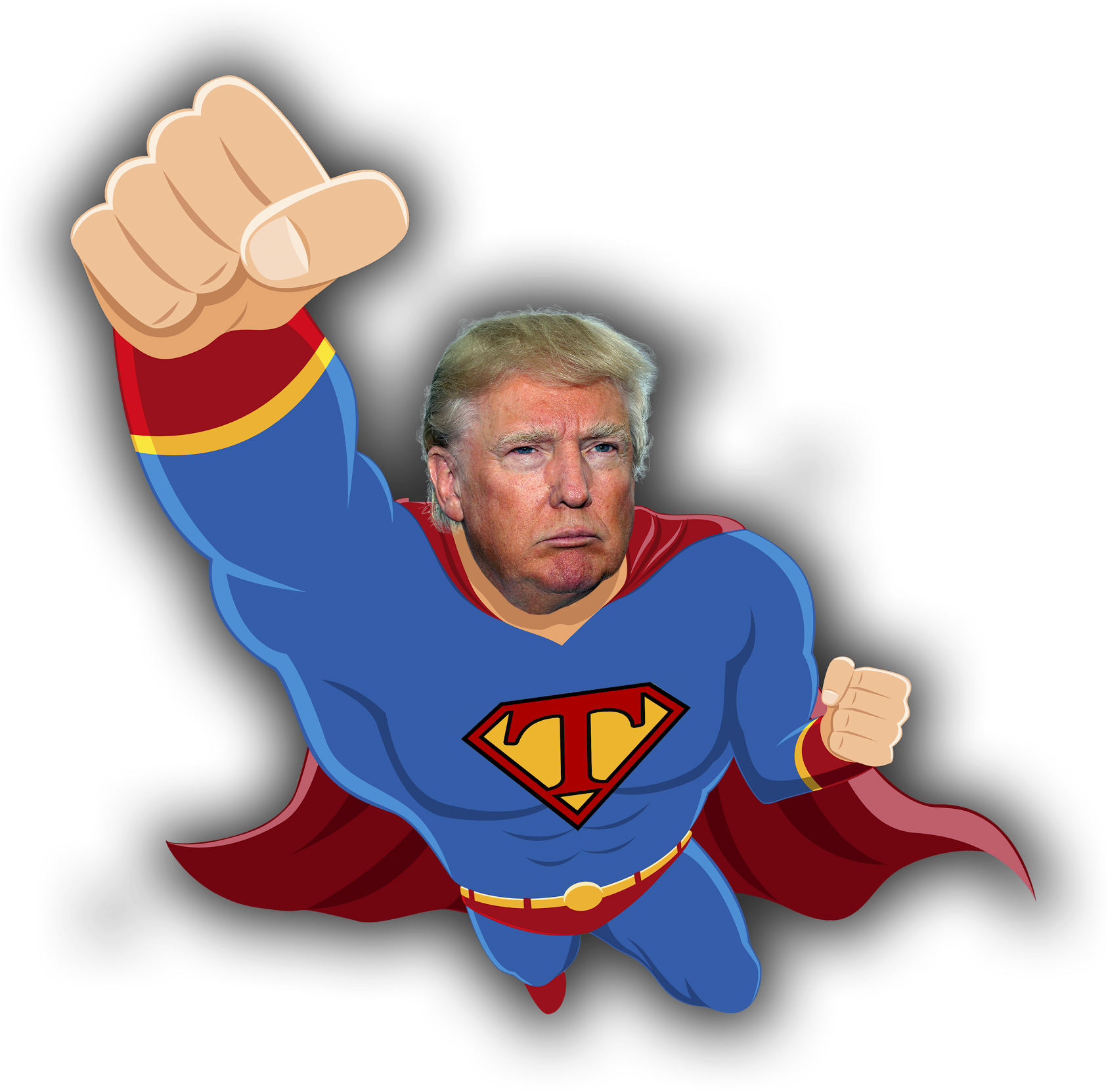 Superhero Trump Cartoon PNG