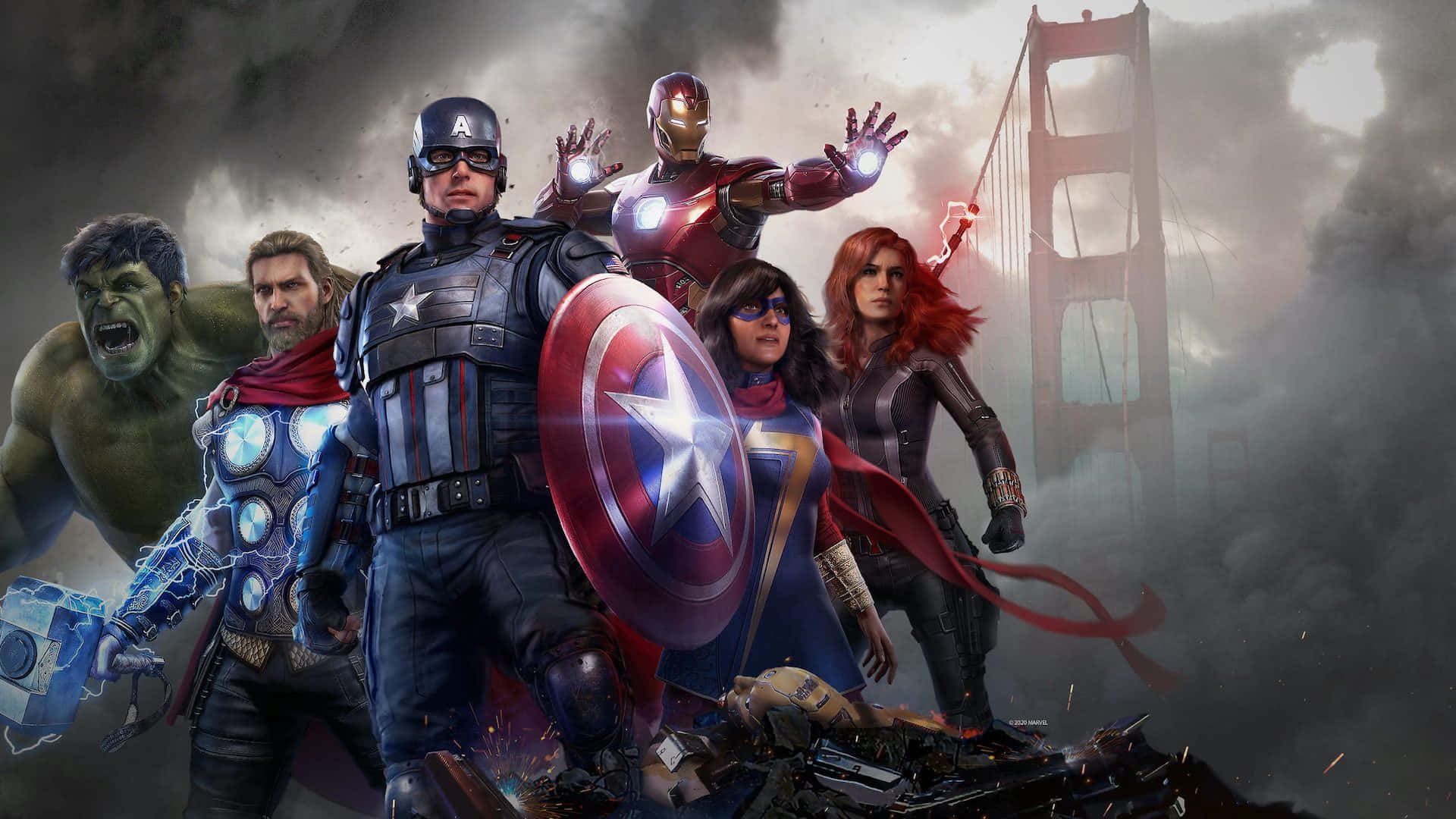 Capitánamérica E Iron Man Se Enfrentan En Una Intensa Escena De Un Videojuego De Superhéroes. Fondo de pantalla