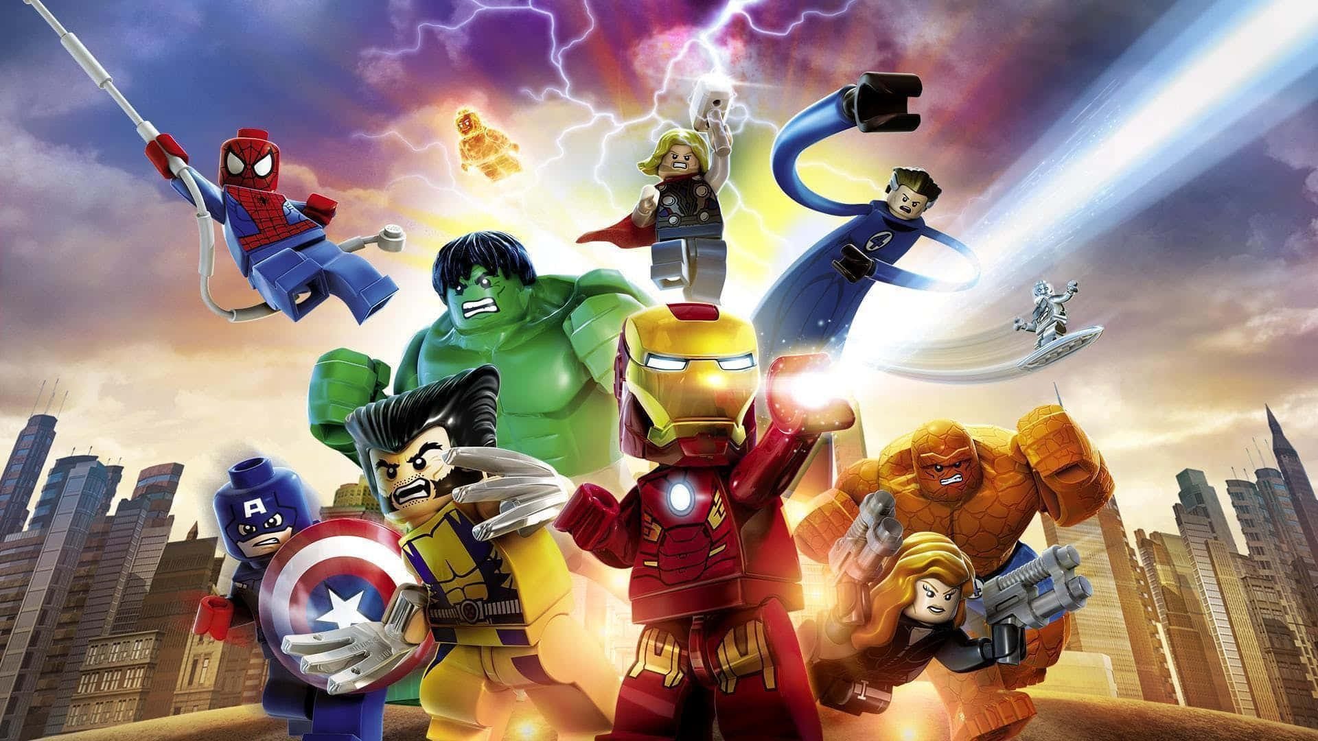 Superheroes Unite in Epic Video Game Battle Wallpaper