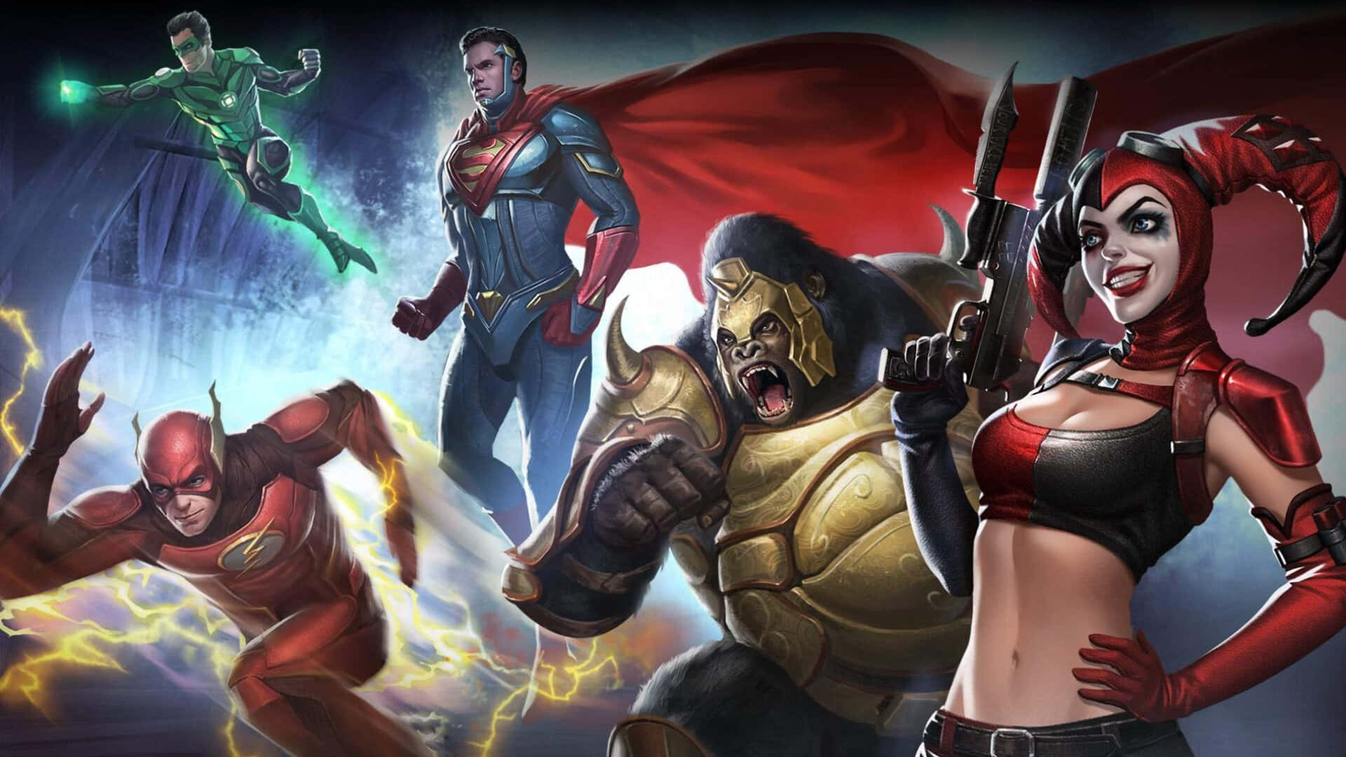 Superheroes Unite in an Epic Video Game Battle Wallpaper