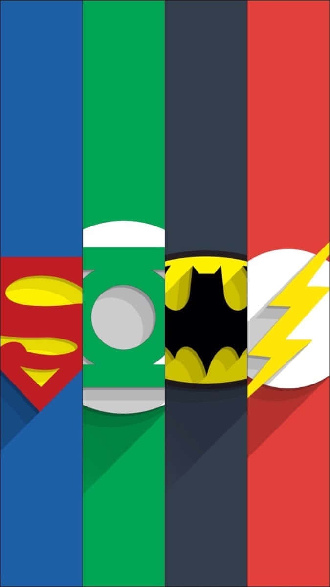 Superheroes Iconic Costumes Vertical Stripes Wallpaper
