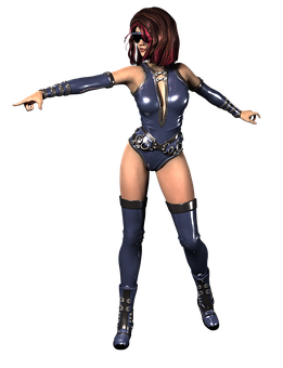 Superheroinein Action Pose PNG