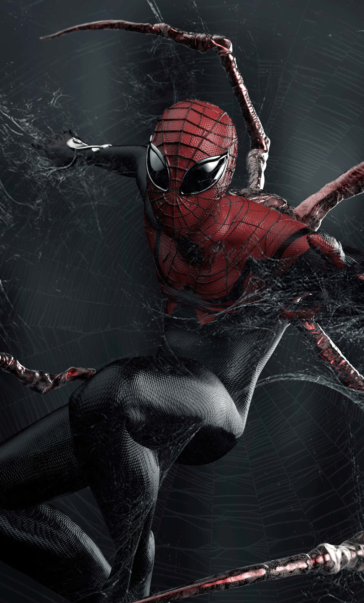 Superior Spider-Man Swinging Through the City Wallpaper