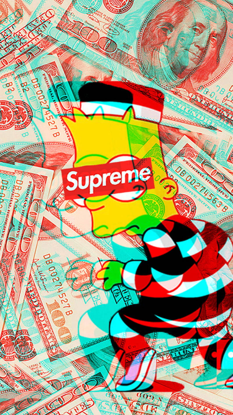 Superior Supreme Logo Bart Simpson Wallpaper