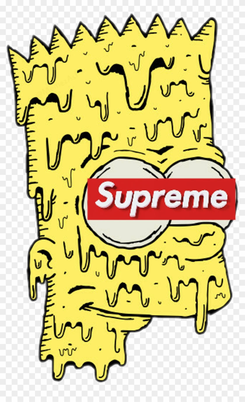 Superior Supreme Logo On Bart Simpson Wallpaper