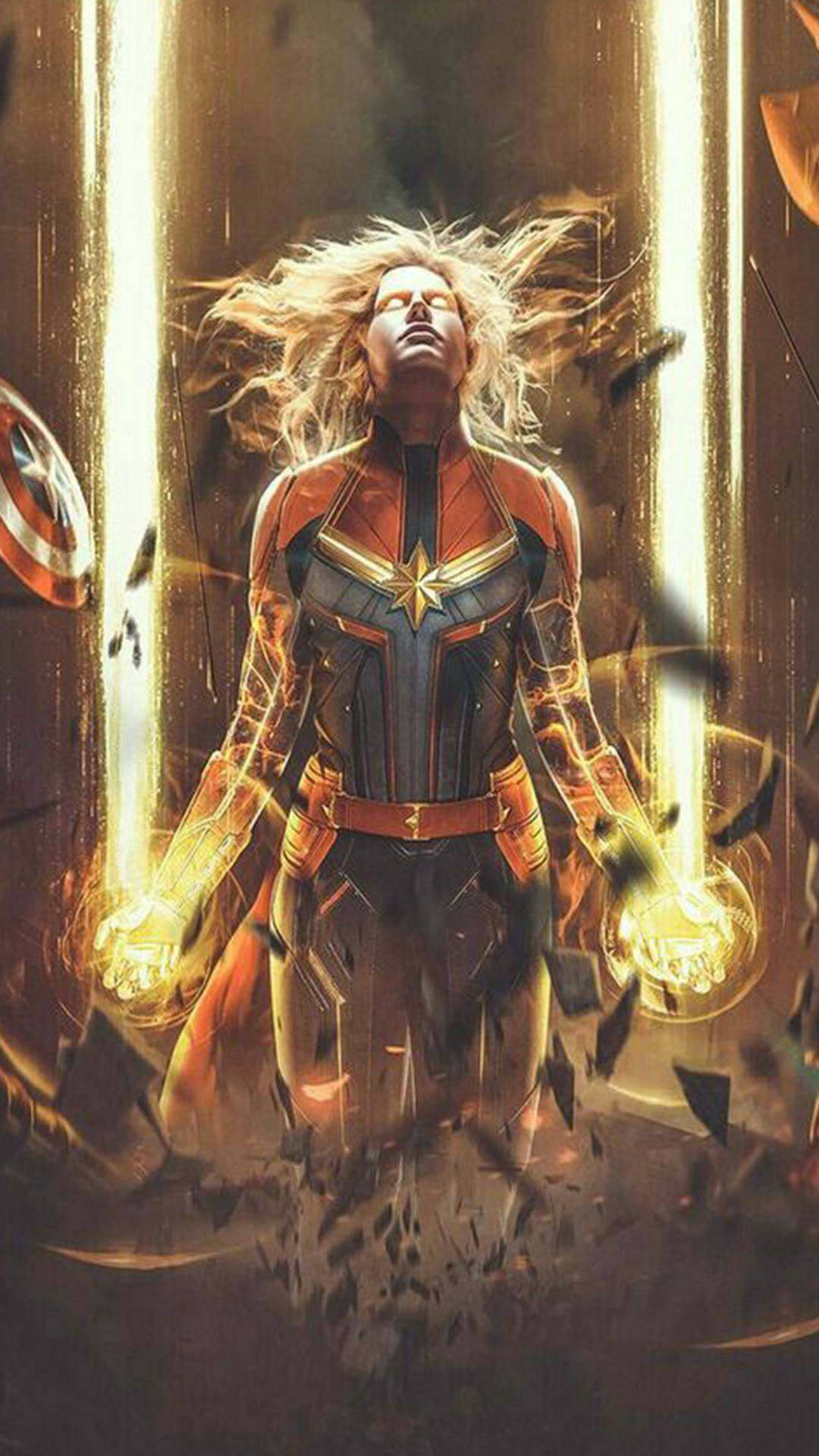 Supermacht Captain Marvel Iphone Wallpaper