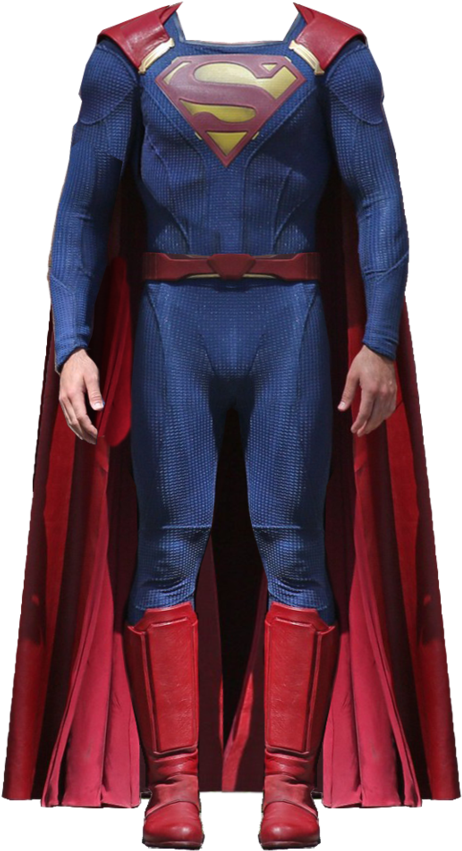 Superman Costume Standing Pose PNG