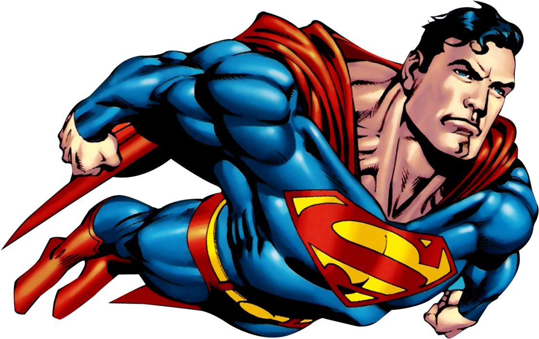 Superman Flying Heroic Pose PNG