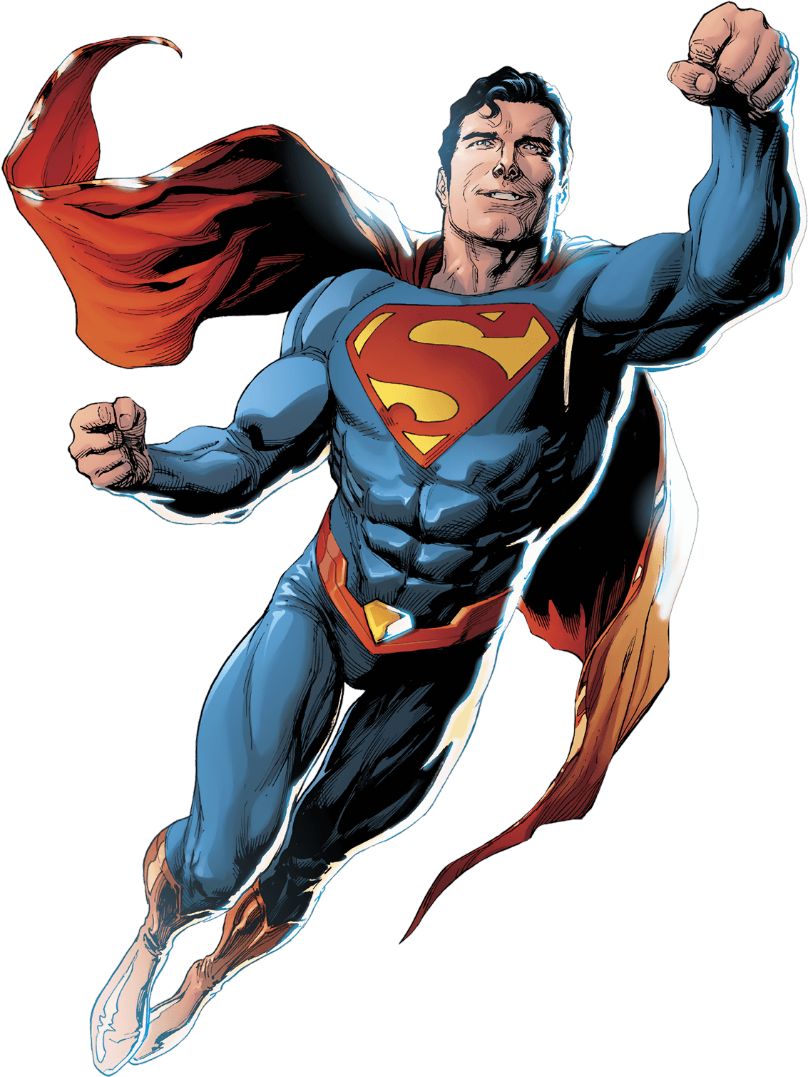 Superman Flying Heroic Pose PNG