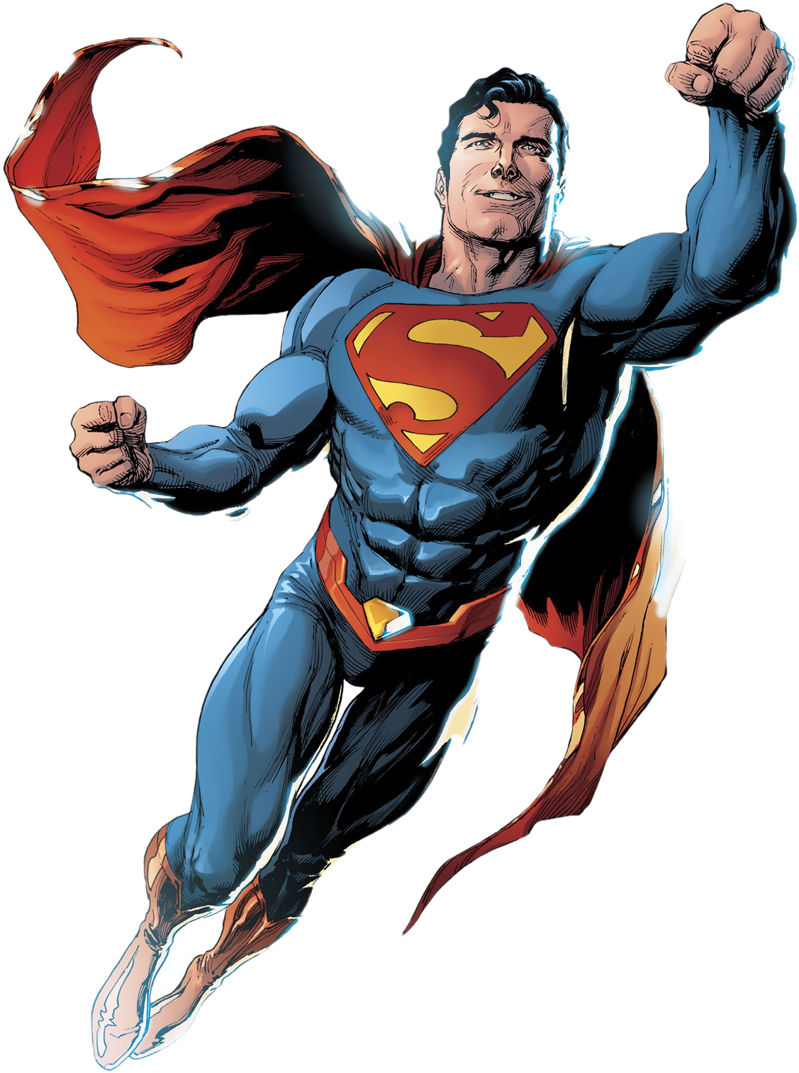 Superman_ Flying_ Heroic_ Stance PNG