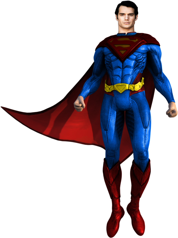 Superman Full Body Costume Pose PNG