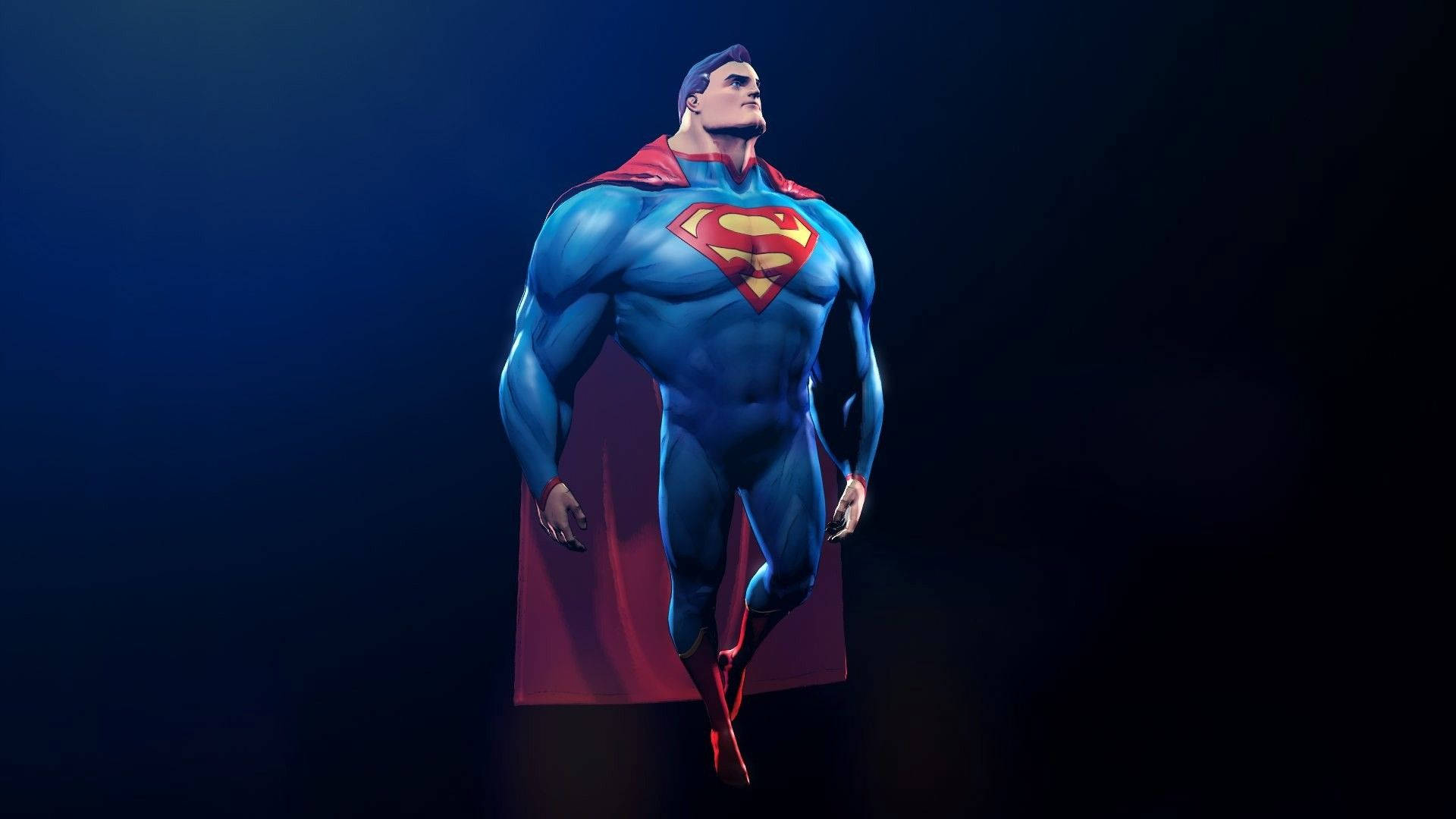 Superman stands atop a building, ready to protect the city. Wallpaper