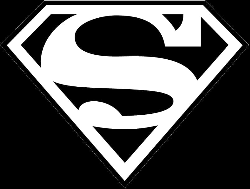 Superman Logo Blackand White PNG