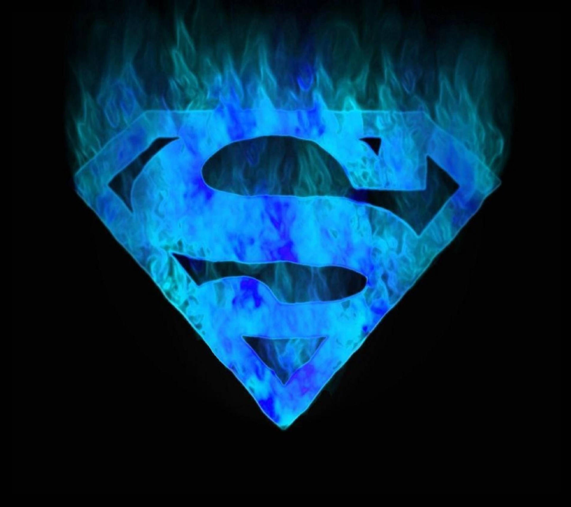 Superman Logo Blue Flames Wallpaper